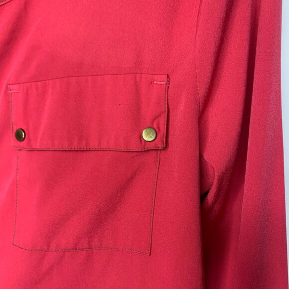 Bob Timberlake Pink Popover Shirt Snap Flap Pockets Sz Large\' - Picture 3 of 8